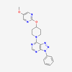 molecular formula C20H20N8O2 B6436957 5-methoxy-2-[(1-{3-phenyl-3H-[1,2,3]triazolo[4,5-d]pyrimidin-7-yl}piperidin-4-yl)oxy]pyrimidine CAS No. 2549001-41-2