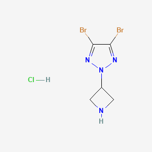 molecular formula C5H7Br2ClN4 B6436963 2-(azetidin-3-yl)-4,5-dibromo-2H-1,2,3-triazole hydrochloride CAS No. 2549020-66-6