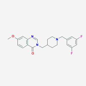 molecular formula C22H23F2N3O2 B6436981 3-({1-[(3,5-difluorophenyl)methyl]piperidin-4-yl}methyl)-7-methoxy-3,4-dihydroquinazolin-4-one CAS No. 2549025-72-9