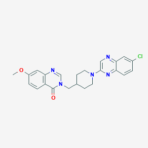 molecular formula C23H22ClN5O2 B6436985 3-{[1-(6-chloroquinoxalin-2-yl)piperidin-4-yl]methyl}-7-methoxy-3,4-dihydroquinazolin-4-one CAS No. 2549049-66-1