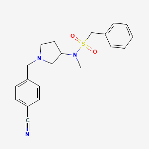 molecular formula C20H23N3O2S B6436997 N-{1-[(4-cyanophenyl)methyl]pyrrolidin-3-yl}-N-methyl-1-phenylmethanesulfonamide CAS No. 2548982-87-0