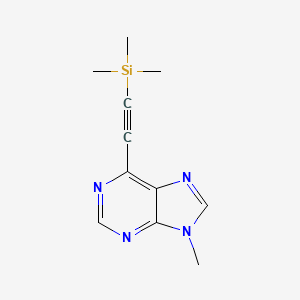 molecular formula C11H14N4Si B6436999 9-methyl-6-[2-(trimethylsilyl)ethynyl]-9H-purine CAS No. 477301-04-5