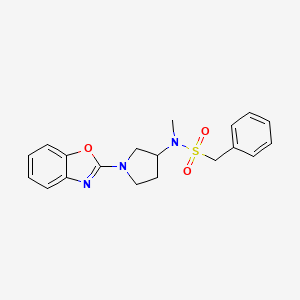 molecular formula C19H21N3O3S B6437003 N-[1-(1,3-benzoxazol-2-yl)pyrrolidin-3-yl]-N-methyl-1-phenylmethanesulfonamide CAS No. 2549020-71-3