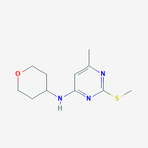 molecular formula C11H17N3OS B6437017 6-methyl-2-(methylsulfanyl)-N-(oxan-4-yl)pyrimidin-4-amine CAS No. 2549011-19-8