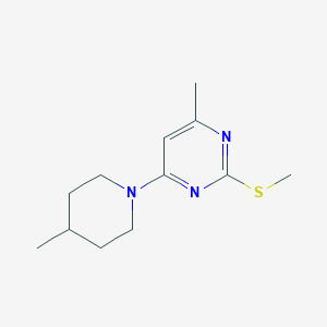 molecular formula C12H19N3S B6437179 4-methyl-6-(4-methylpiperidin-1-yl)-2-(methylsulfanyl)pyrimidine CAS No. 2548987-35-3