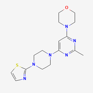 molecular formula C16H22N6OS B6437189 4-{2-methyl-6-[4-(1,3-thiazol-2-yl)piperazin-1-yl]pyrimidin-4-yl}morpholine CAS No. 2548992-73-8
