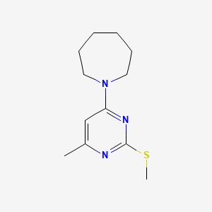 molecular formula C12H19N3S B6437192 1-[6-methyl-2-(methylsulfanyl)pyrimidin-4-yl]azepane CAS No. 2549030-13-7