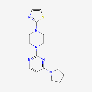 molecular formula C15H20N6S B6437207 4-(pyrrolidin-1-yl)-2-[4-(1,3-thiazol-2-yl)piperazin-1-yl]pyrimidine CAS No. 2548990-54-9