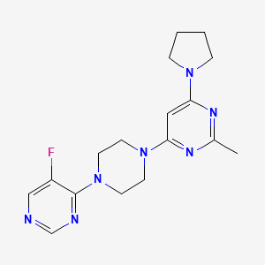 molecular formula C17H22FN7 B6437215 4-[4-(5-fluoropyrimidin-4-yl)piperazin-1-yl]-2-methyl-6-(pyrrolidin-1-yl)pyrimidine CAS No. 2548987-56-8