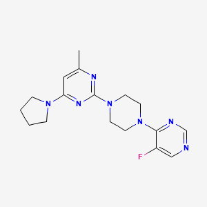 molecular formula C17H22FN7 B6437235 2-[4-(5-fluoropyrimidin-4-yl)piperazin-1-yl]-4-methyl-6-(pyrrolidin-1-yl)pyrimidine CAS No. 2549066-14-8
