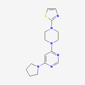 molecular formula C15H20N6S B6437243 4-(pyrrolidin-1-yl)-6-[4-(1,3-thiazol-2-yl)piperazin-1-yl]pyrimidine CAS No. 2548992-82-9