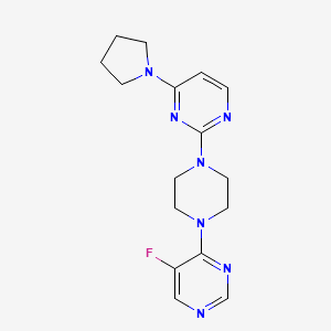molecular formula C16H20FN7 B6437249 2-[4-(5-fluoropyrimidin-4-yl)piperazin-1-yl]-4-(pyrrolidin-1-yl)pyrimidine CAS No. 2549008-05-9