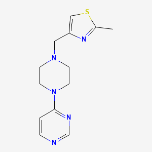 molecular formula C13H17N5S B6437286 4-{4-[(2-methyl-1,3-thiazol-4-yl)methyl]piperazin-1-yl}pyrimidine CAS No. 2549008-79-7