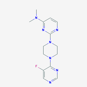 molecular formula C14H18FN7 B6437294 2-[4-(5-fluoropyrimidin-4-yl)piperazin-1-yl]-N,N-dimethylpyrimidin-4-amine CAS No. 2548985-97-1