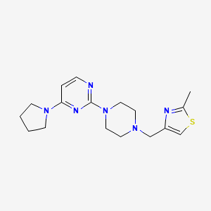 molecular formula C17H24N6S B6437390 2-{4-[(2-methyl-1,3-thiazol-4-yl)methyl]piperazin-1-yl}-4-(pyrrolidin-1-yl)pyrimidine CAS No. 2549008-99-1