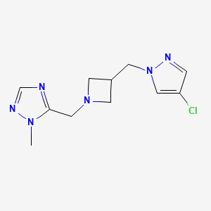 molecular formula C11H15ClN6 B6437394 5-({3-[(4-chloro-1H-pyrazol-1-yl)methyl]azetidin-1-yl}methyl)-1-methyl-1H-1,2,4-triazole CAS No. 2549026-98-2