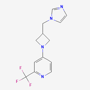 molecular formula C13H13F3N4 B6437401 4-{3-[(1H-imidazol-1-yl)methyl]azetidin-1-yl}-2-(trifluoromethyl)pyridine CAS No. 2548986-47-4