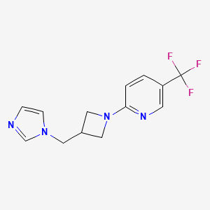 molecular formula C13H13F3N4 B6437406 2-{3-[(1H-imidazol-1-yl)methyl]azetidin-1-yl}-5-(trifluoromethyl)pyridine CAS No. 2549003-54-3