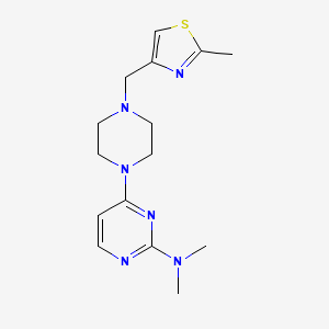 molecular formula C15H22N6S B6437411 N,N-dimethyl-4-{4-[(2-methyl-1,3-thiazol-4-yl)methyl]piperazin-1-yl}pyrimidin-2-amine CAS No. 2549021-56-7