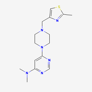 molecular formula C15H22N6S B6437417 N,N-dimethyl-6-{4-[(2-methyl-1,3-thiazol-4-yl)methyl]piperazin-1-yl}pyrimidin-4-amine CAS No. 2549041-42-9