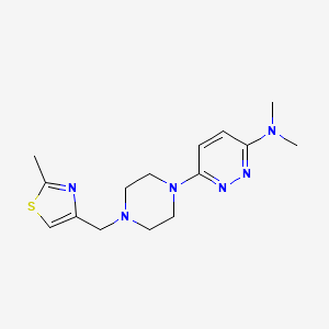 molecular formula C15H22N6S B6437424 N,N-dimethyl-6-{4-[(2-methyl-1,3-thiazol-4-yl)methyl]piperazin-1-yl}pyridazin-3-amine CAS No. 2549051-83-2