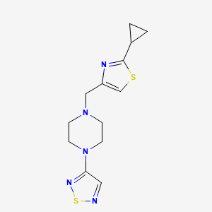 molecular formula C13H17N5S2 B6437432 1-[(2-cyclopropyl-1,3-thiazol-4-yl)methyl]-4-(1,2,5-thiadiazol-3-yl)piperazine CAS No. 2549033-10-3