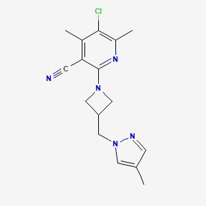 5-chloro-4,6-dimethyl-2-{3-[(4-methyl-1H-pyrazol-1-yl)methyl]azetidin-1-yl}pyridine-3-carbonitrile