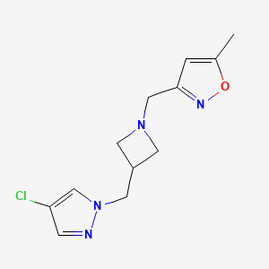 molecular formula C12H15ClN4O B6437461 3-({3-[(4-chloro-1H-pyrazol-1-yl)methyl]azetidin-1-yl}methyl)-5-methyl-1,2-oxazole CAS No. 2549013-07-0