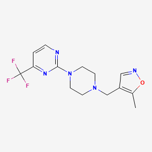 molecular formula C14H16F3N5O B6437496 2-{4-[(5-methyl-1,2-oxazol-4-yl)methyl]piperazin-1-yl}-4-(trifluoromethyl)pyrimidine CAS No. 2549027-20-3
