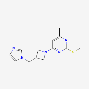 molecular formula C13H17N5S B6437504 4-{3-[(1H-imidazol-1-yl)methyl]azetidin-1-yl}-6-methyl-2-(methylsulfanyl)pyrimidine CAS No. 2548991-27-9