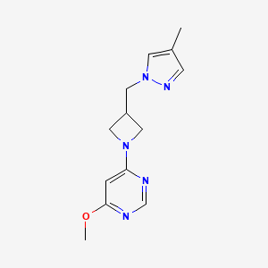 molecular formula C13H17N5O B6437507 4-methoxy-6-{3-[(4-methyl-1H-pyrazol-1-yl)methyl]azetidin-1-yl}pyrimidine CAS No. 2549056-00-8