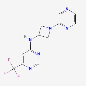 molecular formula C12H11F3N6 B6437528 N-[1-(pyrazin-2-yl)azetidin-3-yl]-6-(trifluoromethyl)pyrimidin-4-amine CAS No. 2549048-15-7