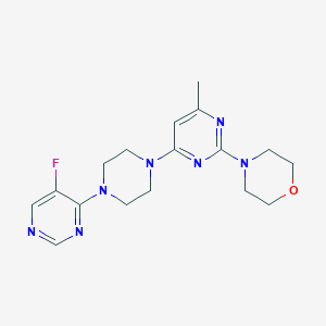 molecular formula C17H22FN7O B6437538 4-{4-[4-(5-fluoropyrimidin-4-yl)piperazin-1-yl]-6-methylpyrimidin-2-yl}morpholine CAS No. 2548989-07-5
