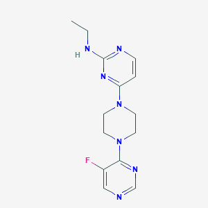 molecular formula C14H18FN7 B6437544 N-ethyl-4-[4-(5-fluoropyrimidin-4-yl)piperazin-1-yl]pyrimidin-2-amine CAS No. 2549002-10-8