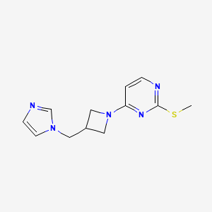 molecular formula C12H15N5S B6437556 4-{3-[(1H-imidazol-1-yl)methyl]azetidin-1-yl}-2-(methylsulfanyl)pyrimidine CAS No. 2549042-00-2