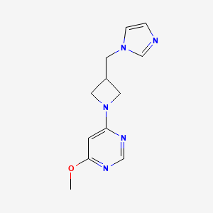 molecular formula C12H15N5O B6437559 4-{3-[(1H-imidazol-1-yl)methyl]azetidin-1-yl}-6-methoxypyrimidine CAS No. 2549049-31-0