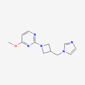 molecular formula C12H15N5O B6437566 2-{3-[(1H-imidazol-1-yl)methyl]azetidin-1-yl}-4-methoxypyrimidine CAS No. 2549002-15-3