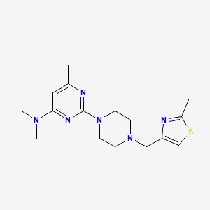 molecular formula C16H24N6S B6437578 N,N,6-trimethyl-2-{4-[(2-methyl-1,3-thiazol-4-yl)methyl]piperazin-1-yl}pyrimidin-4-amine CAS No. 2549043-43-6