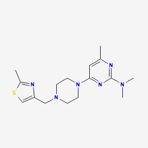 molecular formula C16H24N6S B6437584 N,N,4-trimethyl-6-{4-[(2-methyl-1,3-thiazol-4-yl)methyl]piperazin-1-yl}pyrimidin-2-amine CAS No. 2549011-02-9
