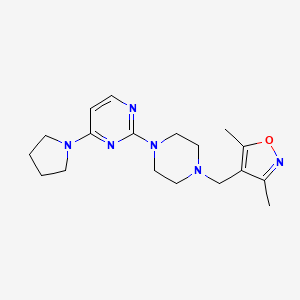 molecular formula C18H26N6O B6437590 2-{4-[(3,5-dimethyl-1,2-oxazol-4-yl)methyl]piperazin-1-yl}-4-(pyrrolidin-1-yl)pyrimidine CAS No. 2549029-68-5