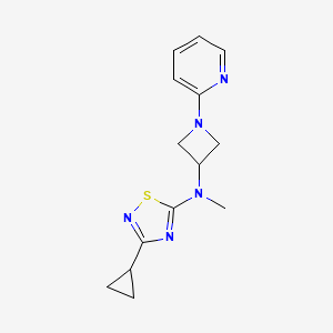 molecular formula C14H17N5S B6437610 3-cyclopropyl-N-methyl-N-[1-(pyridin-2-yl)azetidin-3-yl]-1,2,4-thiadiazol-5-amine CAS No. 2548979-40-2