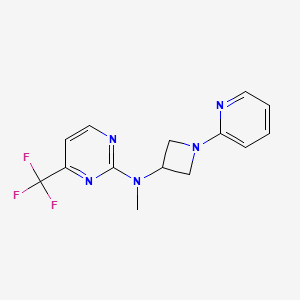 molecular formula C14H14F3N5 B6437664 N-methyl-N-[1-(pyridin-2-yl)azetidin-3-yl]-4-(trifluoromethyl)pyrimidin-2-amine CAS No. 2549011-53-0
