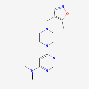 molecular formula C15H22N6O B6437676 N,N-dimethyl-6-{4-[(5-methyl-1,2-oxazol-4-yl)methyl]piperazin-1-yl}pyrimidin-4-amine CAS No. 2549034-94-6