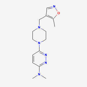 molecular formula C15H22N6O B6437678 N,N-dimethyl-6-{4-[(5-methyl-1,2-oxazol-4-yl)methyl]piperazin-1-yl}pyridazin-3-amine CAS No. 2549000-93-1
