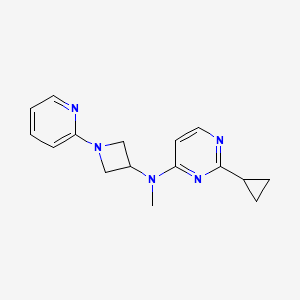 molecular formula C16H19N5 B6437725 2-cyclopropyl-N-methyl-N-[1-(pyridin-2-yl)azetidin-3-yl]pyrimidin-4-amine CAS No. 2548977-47-3