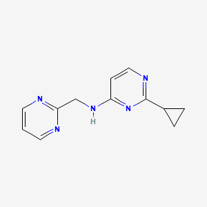 molecular formula C12H13N5 B6437744 2-cyclopropyl-N-[(pyrimidin-2-yl)methyl]pyrimidin-4-amine CAS No. 2548996-75-2