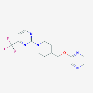 molecular formula C15H16F3N5O B6437761 2-{4-[(pyrazin-2-yloxy)methyl]piperidin-1-yl}-4-(trifluoromethyl)pyrimidine CAS No. 2549044-34-8
