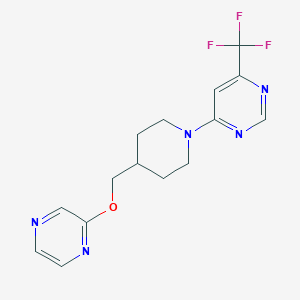 molecular formula C15H16F3N5O B6437774 4-{4-[(pyrazin-2-yloxy)methyl]piperidin-1-yl}-6-(trifluoromethyl)pyrimidine CAS No. 2548996-08-1