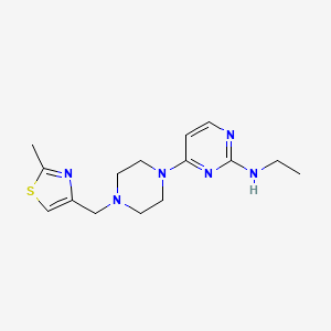 molecular formula C15H22N6S B6437781 N-ethyl-4-{4-[(2-methyl-1,3-thiazol-4-yl)methyl]piperazin-1-yl}pyrimidin-2-amine CAS No. 2548992-84-1