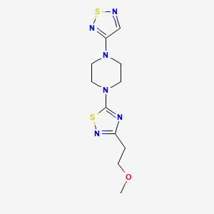 molecular formula C11H16N6OS2 B6437793 1-[3-(2-methoxyethyl)-1,2,4-thiadiazol-5-yl]-4-(1,2,5-thiadiazol-3-yl)piperazine CAS No. 2549010-77-5
